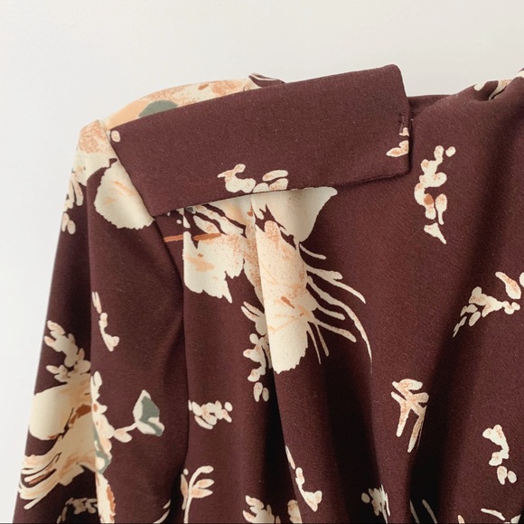 Aritzia Wilfred Burgundy Floral Dress - Size 2 - Picture 10 of 12